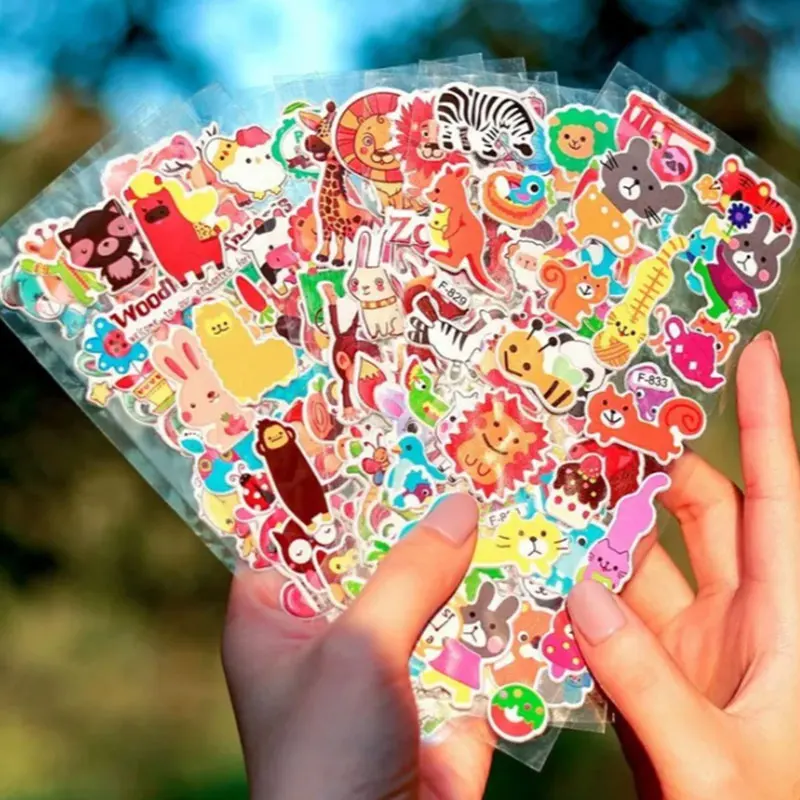 10 Sheets 3D Puffy Stickers for Kids Cartoon Animal Stickers kindergarten Reward Stickers Toys for Children Gift for Boys Girls