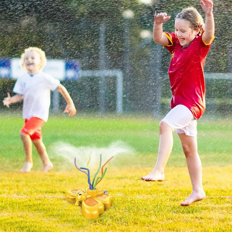 Outdoor Water Spray Sprinkler Toys Rotating Outdoor Toys Cartoon Butterfly Water Spray Toy For Kids Enhances Color Recognition