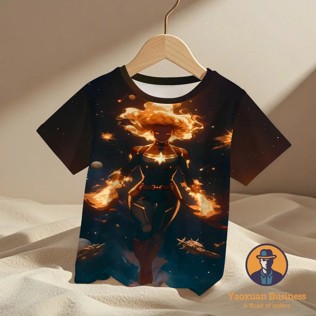 

2025 New Arrival Avengers Wonder Woman Children Boys Girls 3D Print Short Sleeve Cooling Windproof Summer T-Shirt
