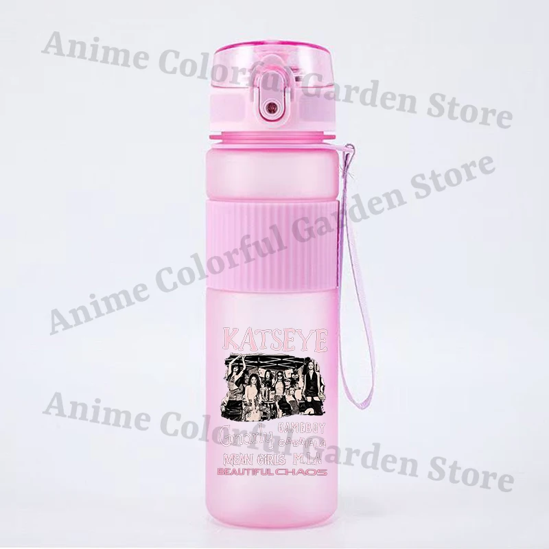 Fashion K POP KATSEYE 550ml Sports Water Cup for Women Anime Cartoon Fashion Water Bottle Boys Girls Portable Good-looking Cups