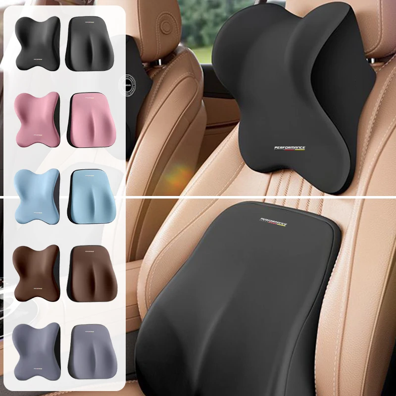 Memory Foam Car Neck Pillow Lumbar Support Auto Seat Backrest Headrest Cushion Accessory For BMW X1X2 X3X4X5X6X7 G30 G20 F30 F10