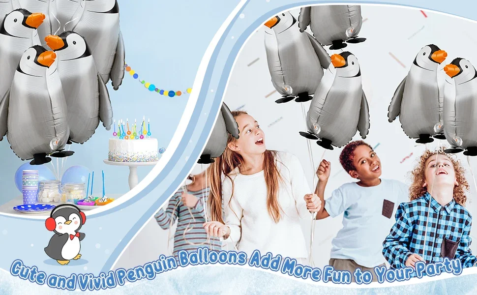 2 Stück 19 Zoll Gehende Pinguin-Folienballons Familienfeier Haustier-Party Geburtstagsfeier-Zubehör Gehende Tier-Heliumballons – Detail 5