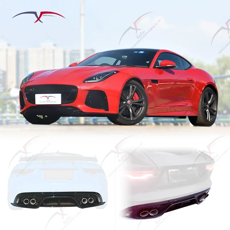 F-Type-SVR Rear Bumper Lip Spoiler Carbon Fiber Bodykit New or Used Black Exterior Decoration Modification Upgrade