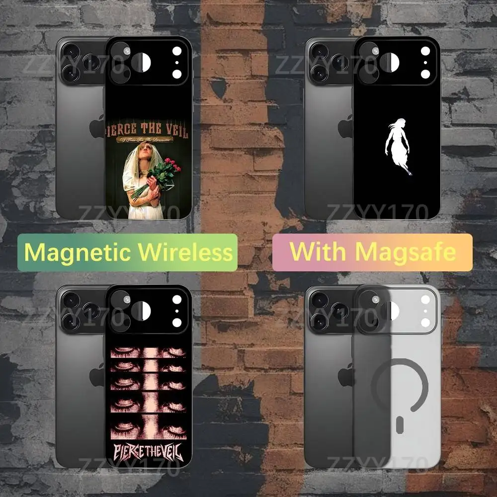 

P-Pierce The Veil Band Phone Case For iPhone 17,16,15,14,13,12,X,XS,Pro,Max,Plus,E,Air,Mini with Magsafe Magnetic Slim Frosted