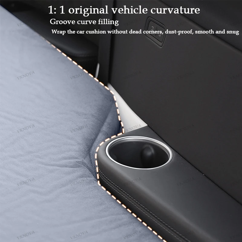 For Tesla Model 3 Model Y / YL 2026-2017 Inflatable Air Mattress Outdoor Camping Inflatable Special Suede Fabric Car Travel Bed view 4
