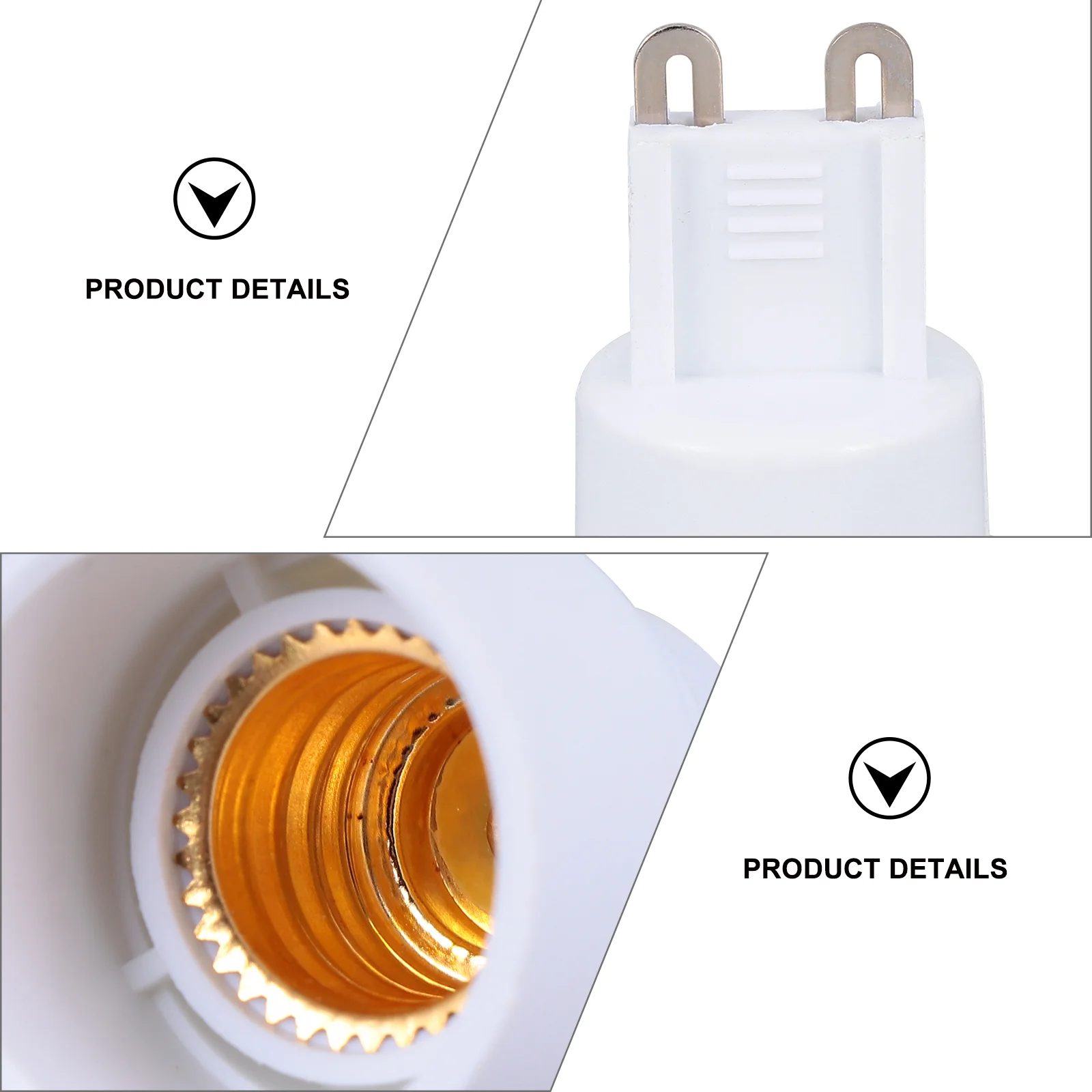 4 szt. Środkowe gniazdo E14 Wymiana lampy konwertera G9 do uchwytu Adapter żarówki Białe metalowe konwertery