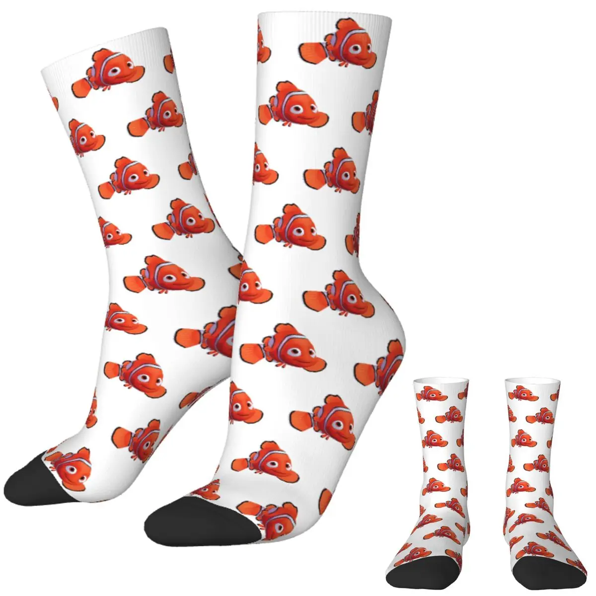 

Finding Nemo Clown Fish Socks Retro Stockings Spring Anti-Slip Men's Socks Quality Graphic Running Socks