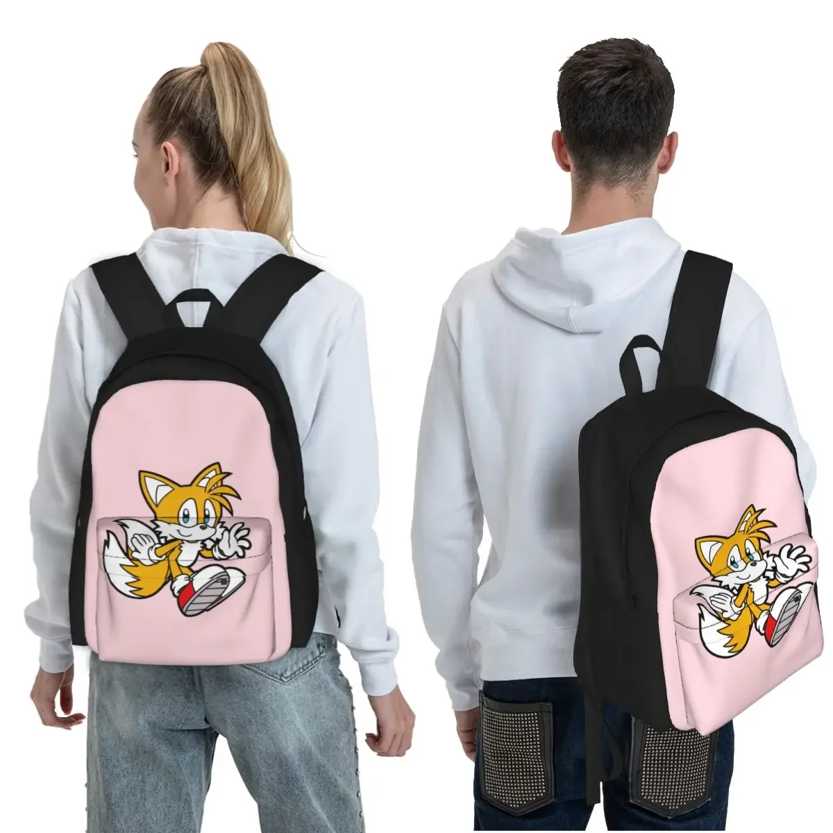 Miles Tails Prower Student Backpack School Bag Hiking Travel Daypack for Boys Girls Fashion Bookbag Shoulder Bags