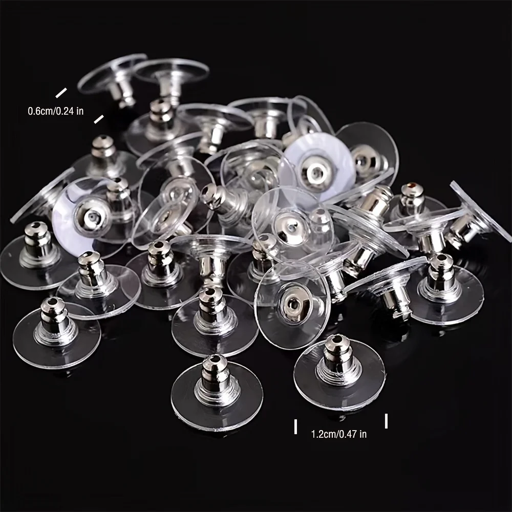 50pcs Flying Disc Earplugs DIY Jewelry Accessories Ear Ornaments Materials Accessories Anti-Loss and Slipping Ear Post Plugs image 4