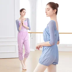 Women Girl Ballet Pants Dance Warm-up Overalls Jumpsuit Loose Pants Fitness Yoga Pants Short/Long Dance Pants Sports Wear
