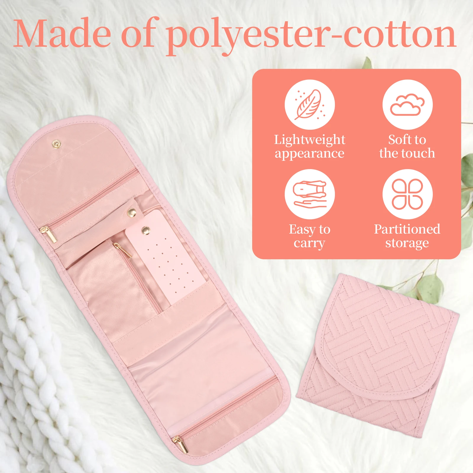 Foldable Travel Jewelry Bag For Necklace Earrings Rings Jewelry Case Organizer Bracelet Mini Storage Accessory