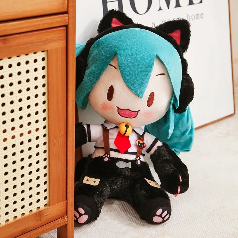 New Hatsune Miku Puppet Meow Puppet Bowknot Anime Cat Cartoon Birthday Gift Fufu Cat Claw Girl Gift Model Collection Hobby Gifts