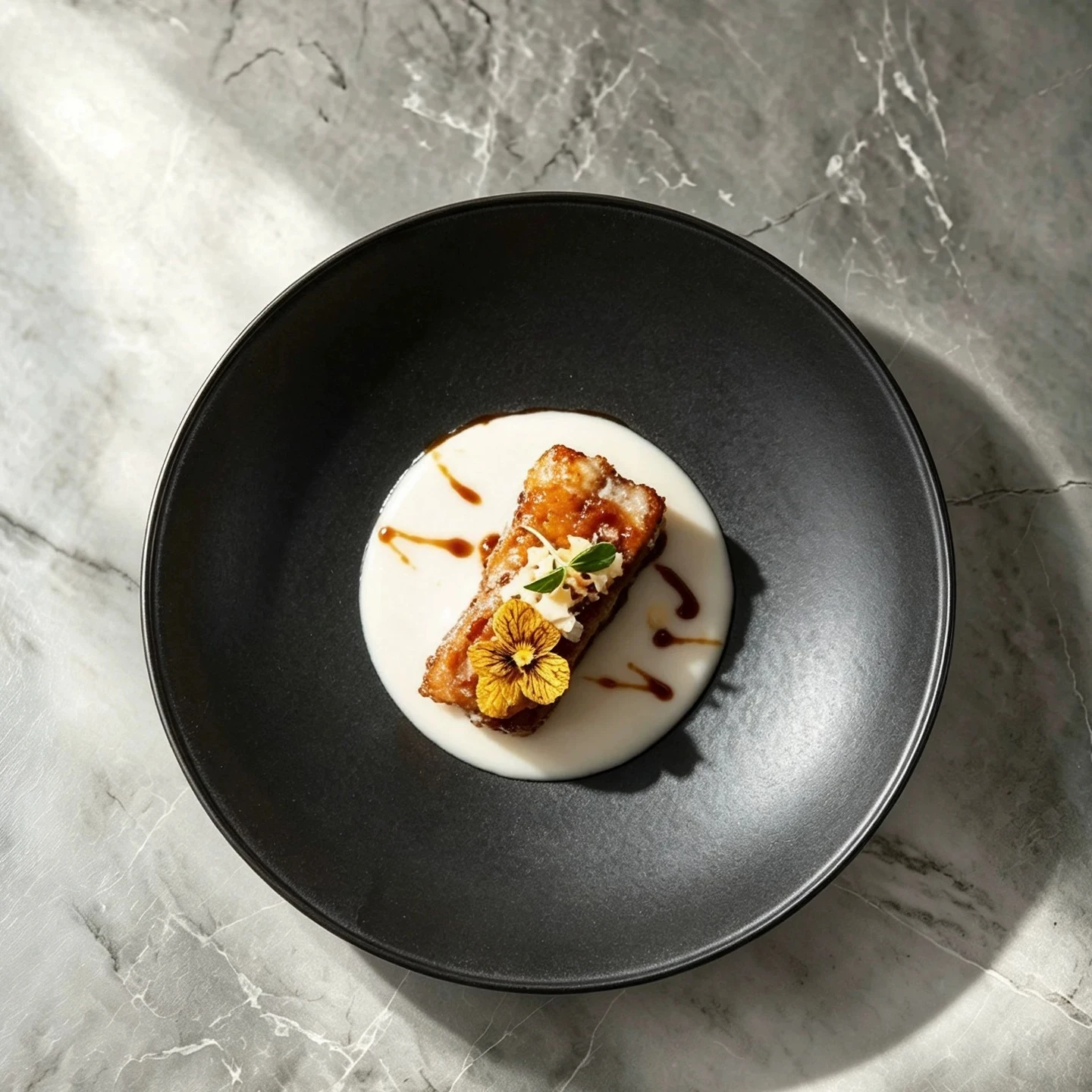 Matte Slanted-edge Porcelain Plate Premium Feel Western-style Pasta Plate Salad Plate Restaurant Matte Ceramic Artistic Dishware