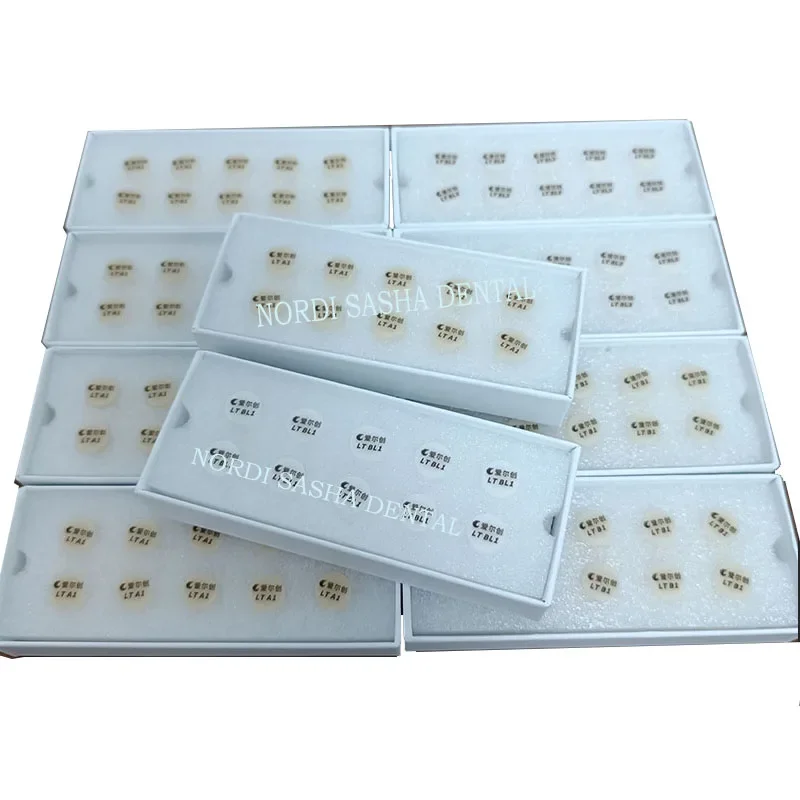 10Pcs/Box Dental Linthium Disilicate Glass Ceramic Ingot (Press Lithium Disilicate)-LT Dentistry Denture Material