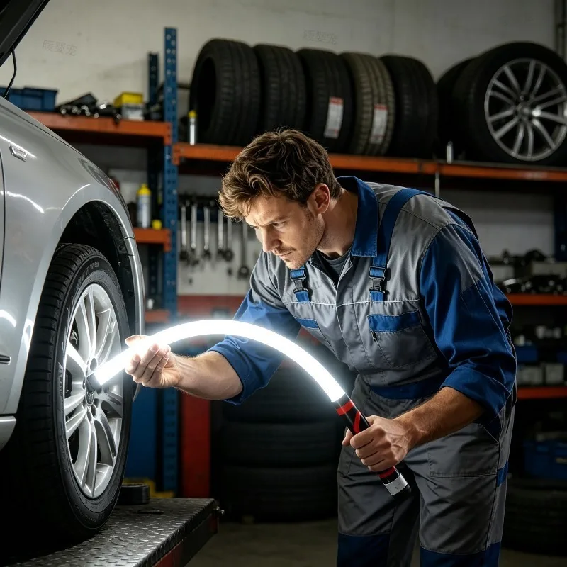 Shape-Retaining Flashlight Slim Inspection Lamp USB Rechargeable Flexible Bendable LED Work Light for Car Engine Auto Repair