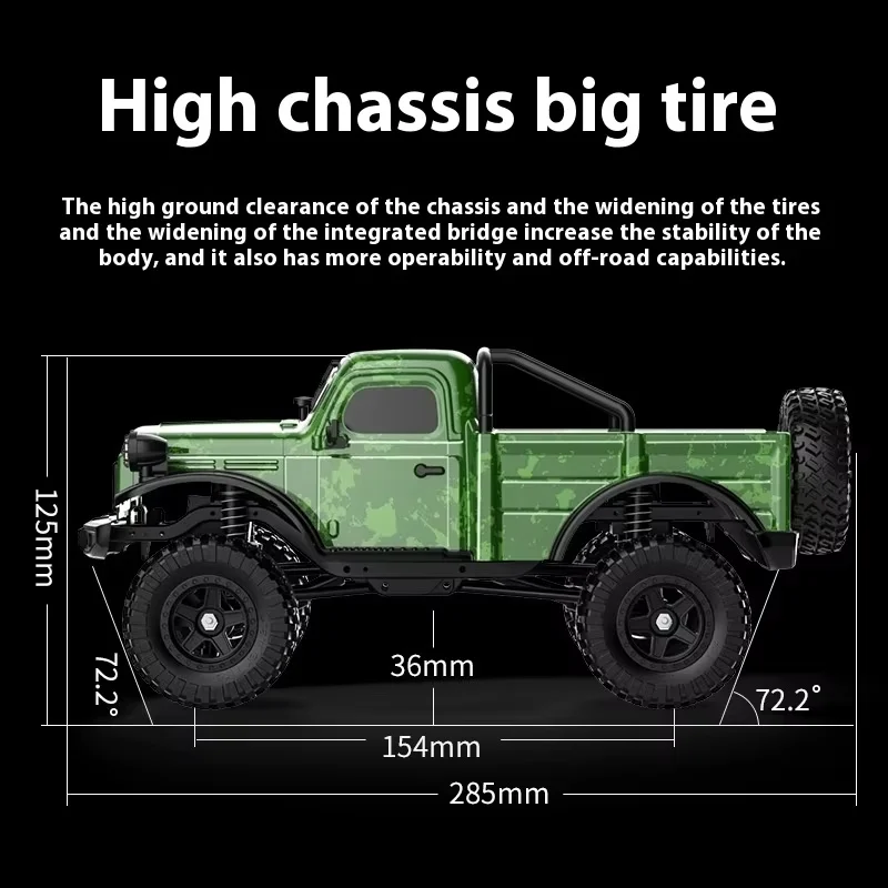 2.4grc Remote Control Off-Road Vehicle Simulation Pickup Four-Wheel Drive Climbing Car Model For Boys, Electric Toy Gift