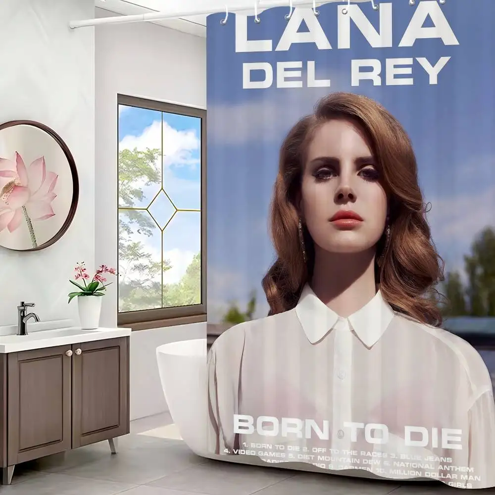 Black And Pink Lana Del Rey 1pc Pattern Shower Curtain Plus Hooks Waterproof Machine Washable Polyester Fabric Abstract