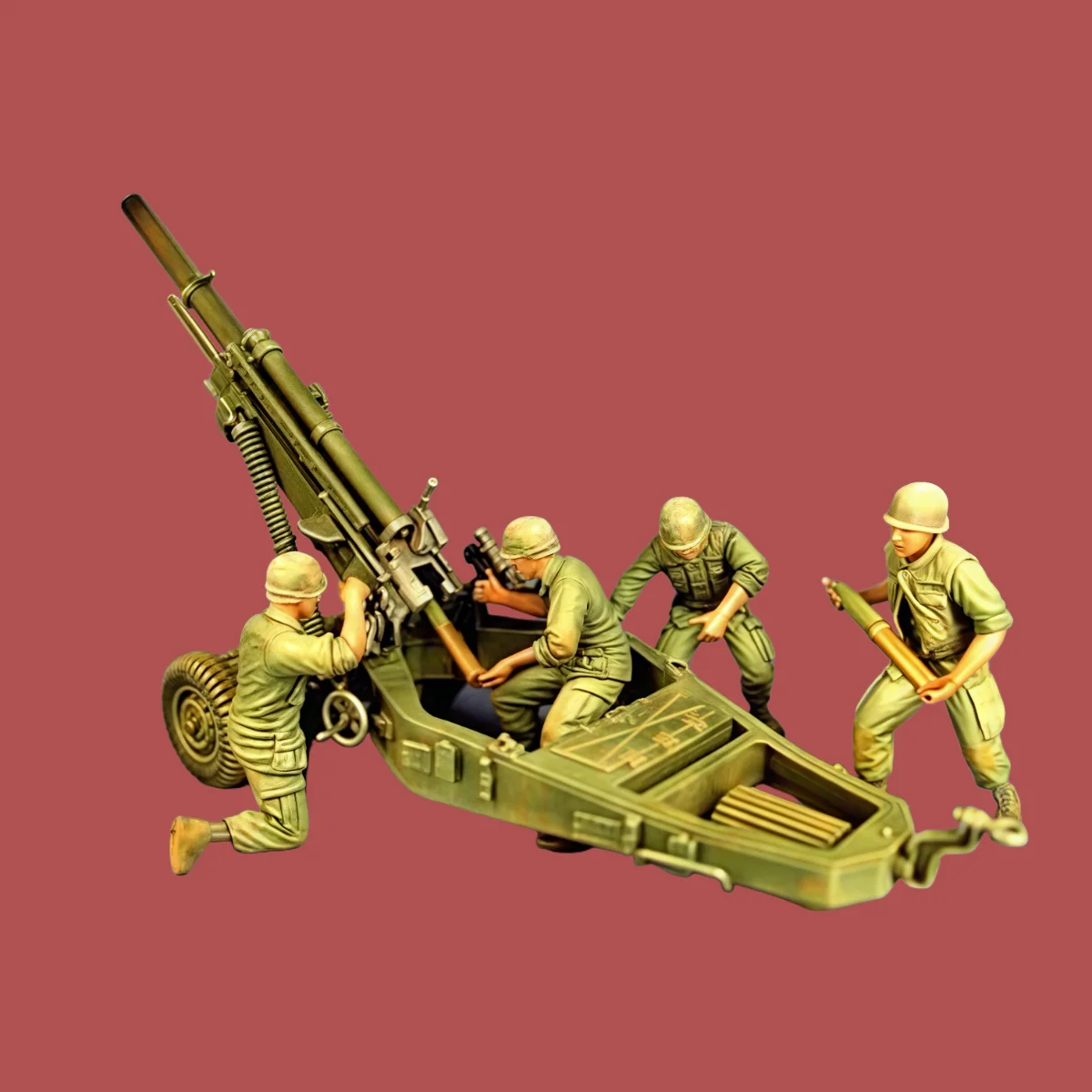 

1/35 resin unpainted model kit, military theme, American artillery (4 men) unassembled and unpainted GK