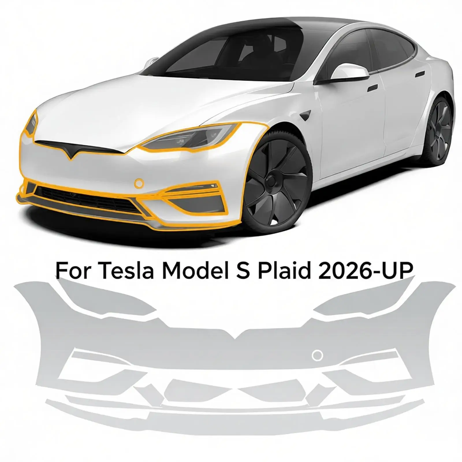 

For Tesla Model S Plaid 2026-UP TPU Paint Protection Film Self-Healing Clear Bra Pre-cut PPF Kit Car Body Anti-Scratch Resistant