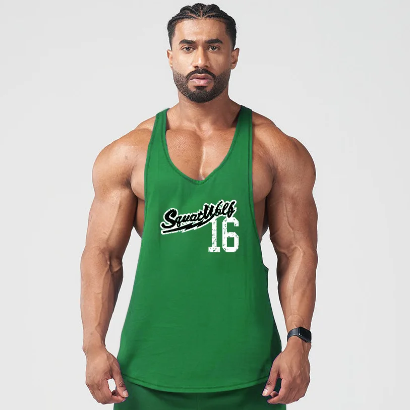 Muscle Men Gym Fitness Bodybuilding Workout Cotton Sleeveless Tank Tops Male Summer Casual Stringer Singlet Solid Vest Clothing