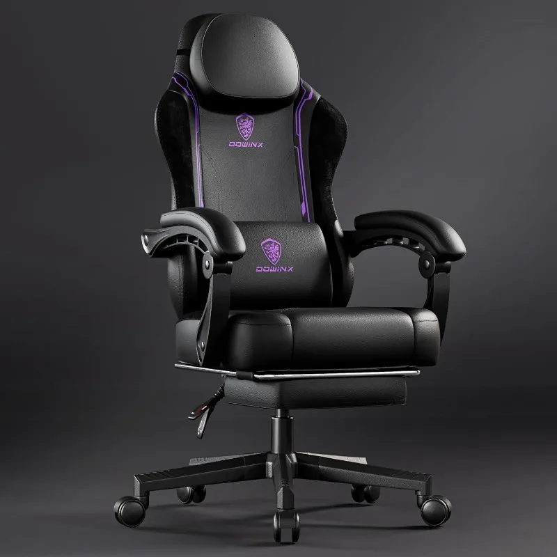 

Gaming Chair with Pocket Spring Cushion, High Back Leather Computer Chair for Office Gaming 300LBS, Purple