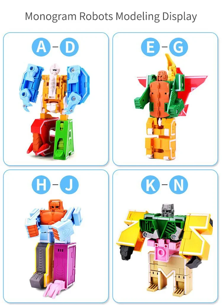 26 Letters Learning Toys Learnable Words Transformable Combinable Robots Alphabet Toys For Kids Gifts Learn Play Robot Toy Gift