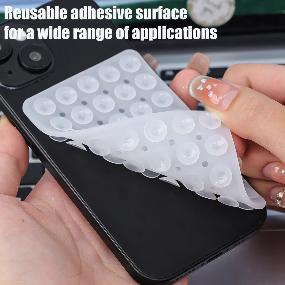 Multifunctional Mobile Phone Silicone Suction Cup 40 Square Holder Stand Double Side Anti Slip Btacket Rubber Suction Pad Mount