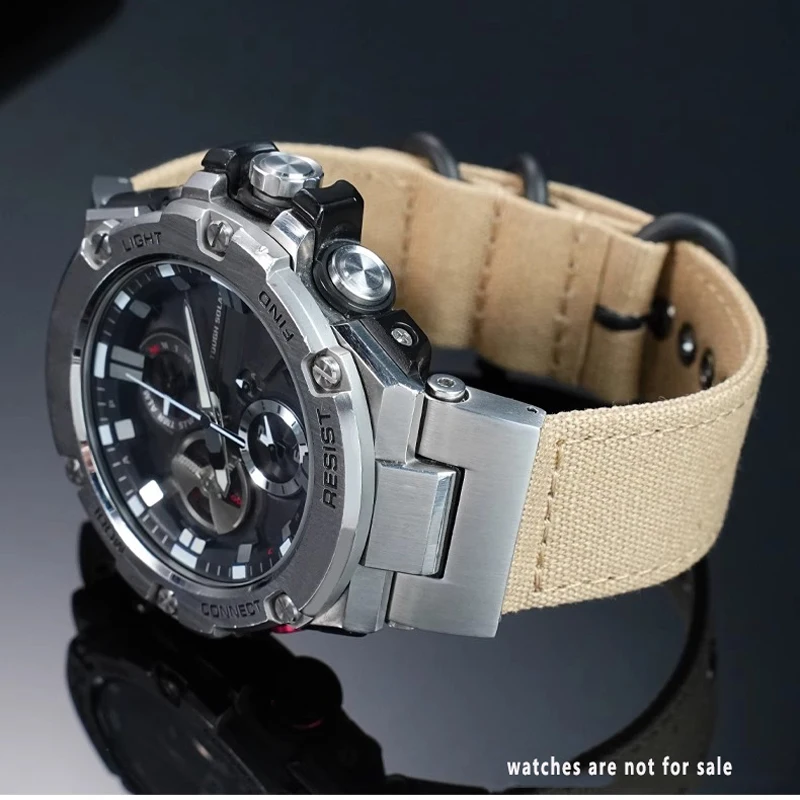 حزام معدني موصل الملحقات ل كاسيو GST-B100/210/W300/S100/1110 سلسلة الفولاذ المقاوم للصدأ حزام الساعات محول لحزام 22 مللي متر