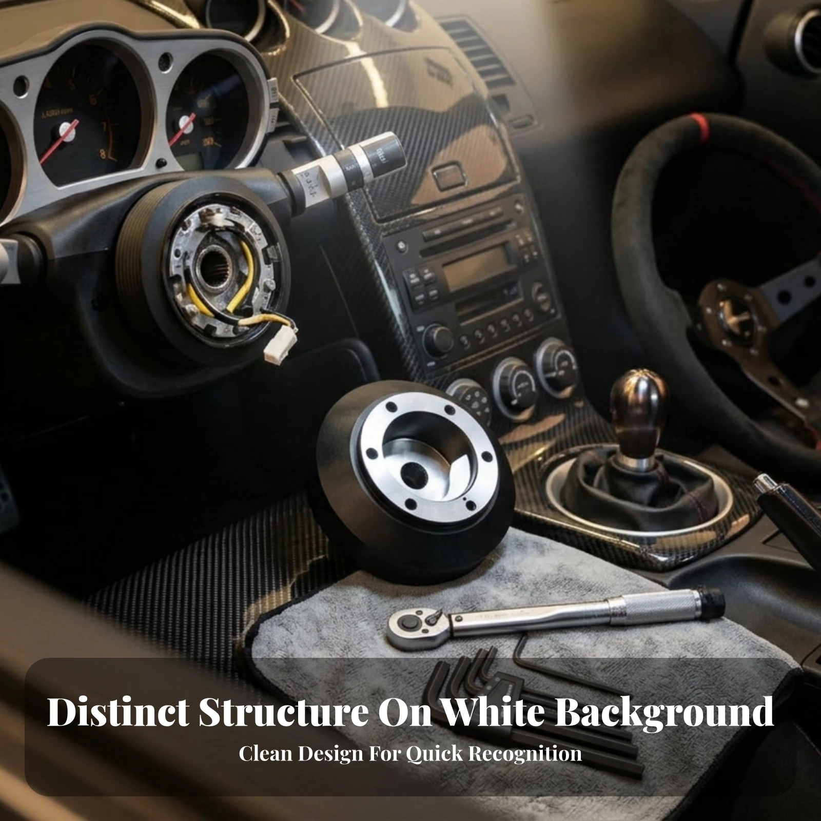 Steering Wheel Hub Adapter Aluminum Japanese Vehicle Steering Hub Adapter Car Accessory Black Vehicle Part Machined