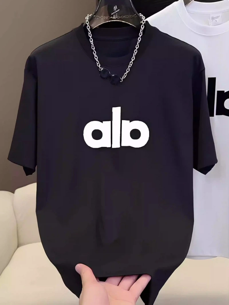 

High-quality cotton printed T-shirts for men and women in summer 2025 loose and casual round-neck short-sleeved tops 0718 8