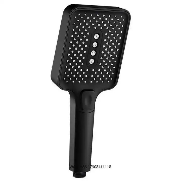 

High Pressure Black 3 Spray Modes Large Panel SPA Massage Silicone Nozzle High Water Pressure Bathroom Shower Head