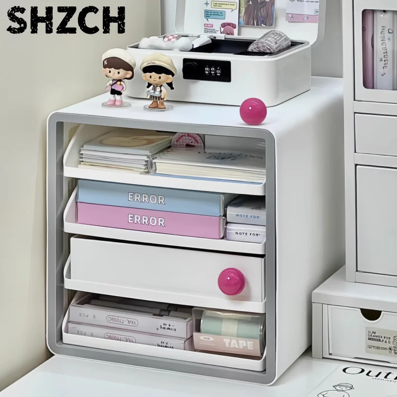 Desk Organizer with Drawer Student Dorm Study Supplies Storage Box Pencil Holder for College Office School Supplies