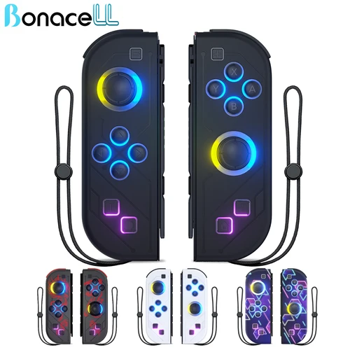 Gamepad para for Nintendo Switch/OLED/Lite-LED RGB (L/R), Joypad, controlador inalámbrico Turbo de doble vibración para NS Joycon