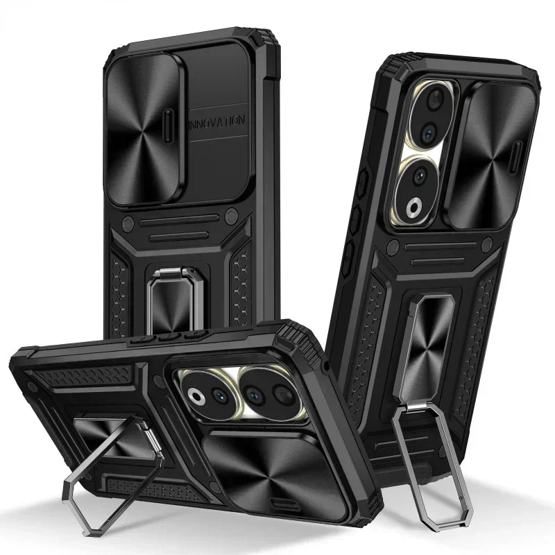 For Huawei Honor 90 Case Shockproof Armor For Honor 90 Lite Honor90 Lens Protection Car Magnetic Holder Stand Hard Back Cover