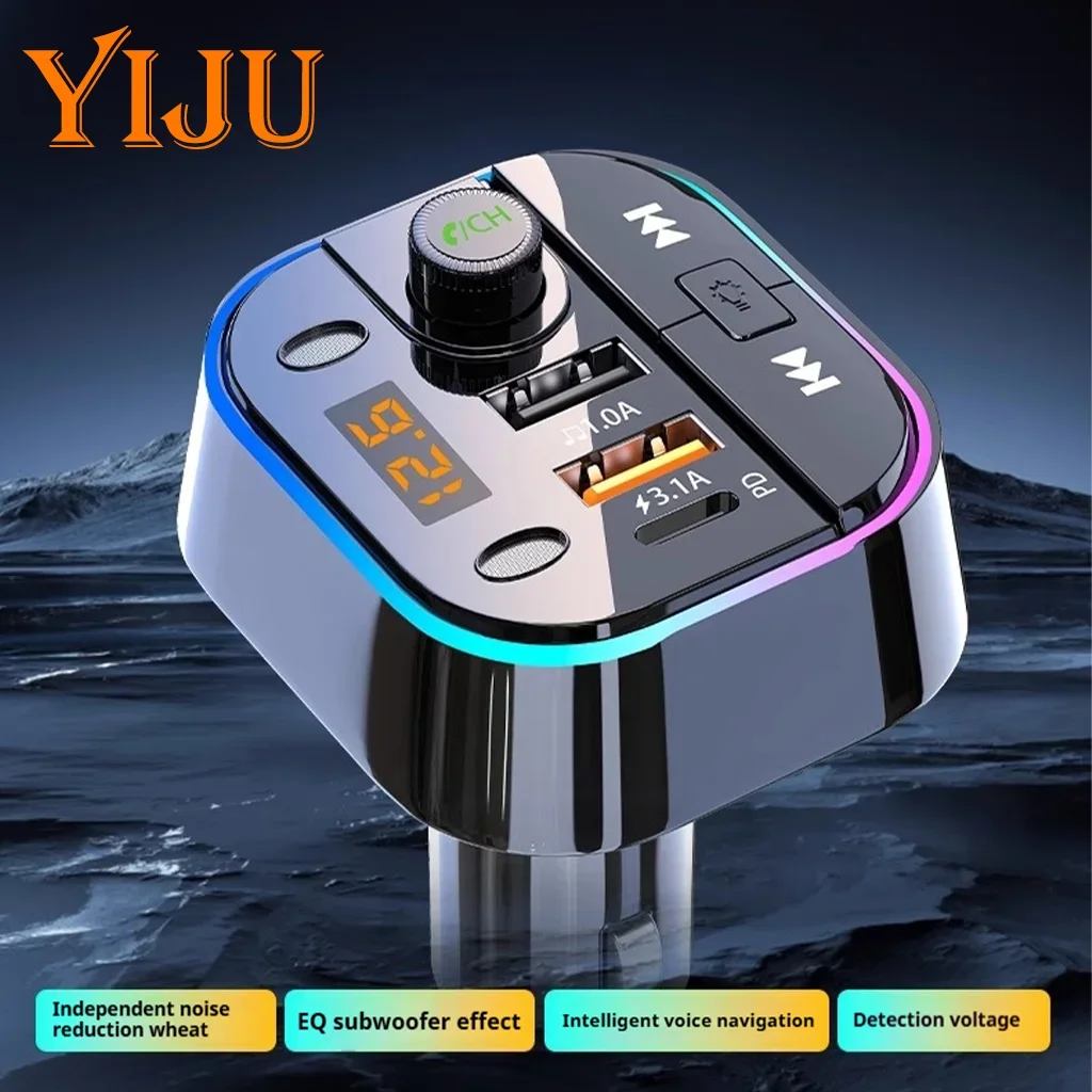 

YIJU автомобильный MP3-плеер FM-передатчик беспроводной Bluetooth 5,0 аудиоприемник Handfree Type-C двойной USB автомобильное быстрое зарядное устройство автомобильный комплект