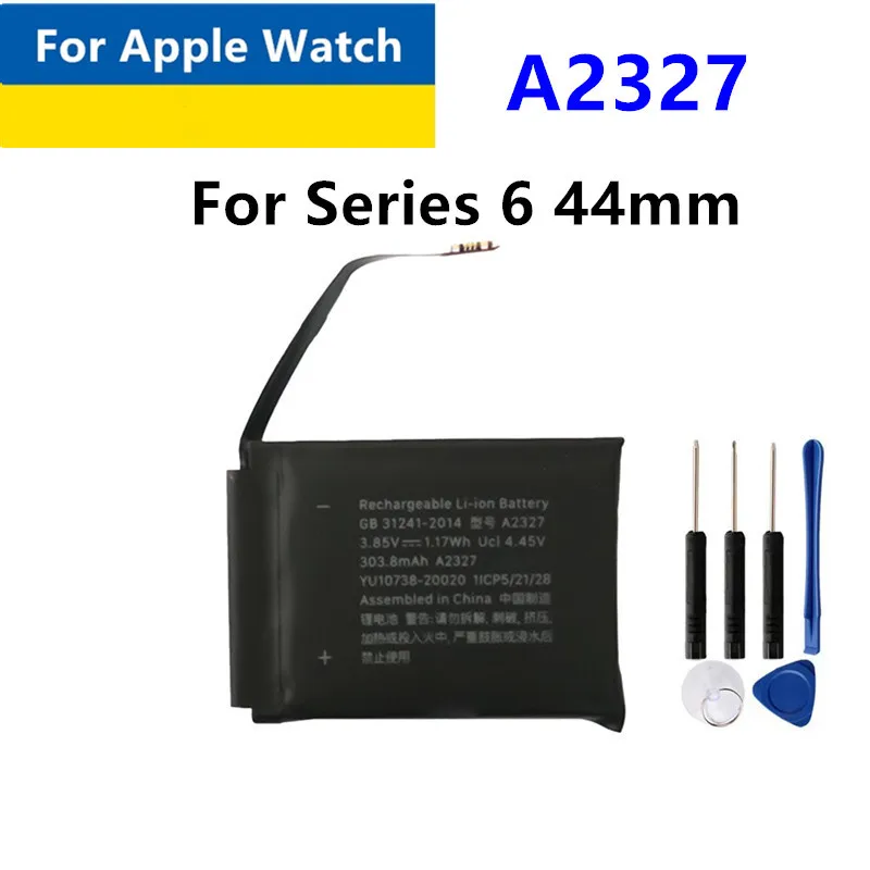 New Replacement Watch Battery For A2345 For Series 6 40mm, A2327 For Series 6 44mm Smart Watch Battery + Free Tools