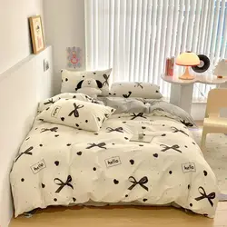 INS Sweet Heart Bedding Set Comforter Cover Sets Duvet Cover HomeSheet Pillowcase Soft No Filling Bed Linen Twin Full Queen Size