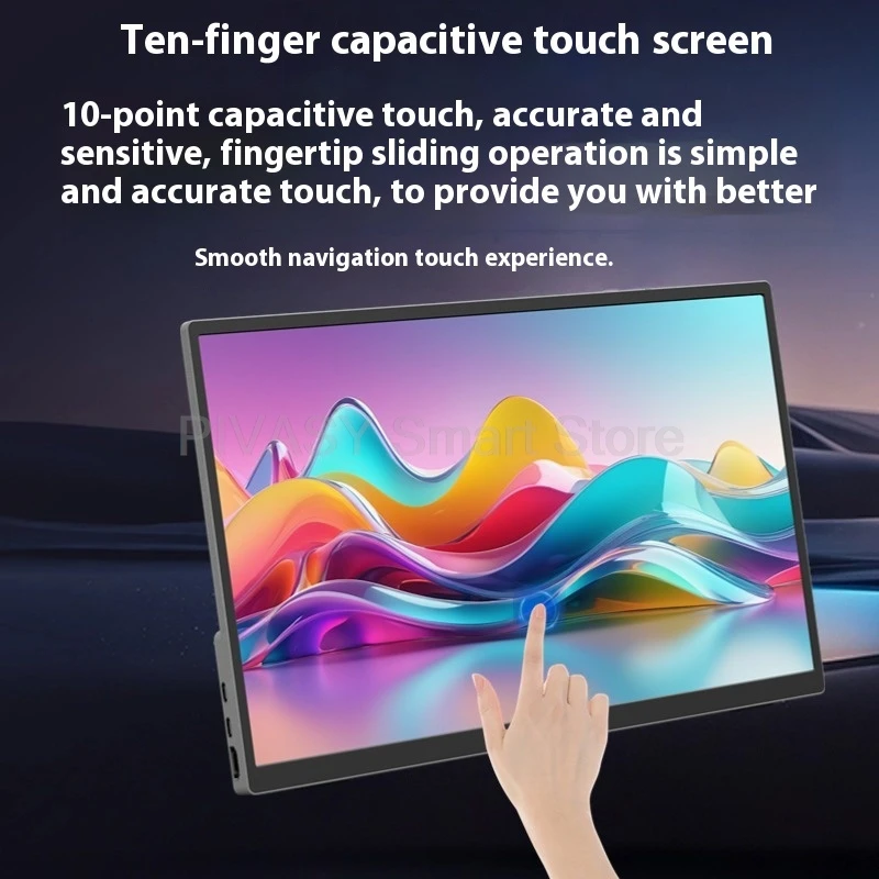 شاشة محمولة رفيعة للغاية مقاس 14 بوصة تعمل باللمس 60 هرتز IPS عرض تلفزيون 10 نقاط تعمل باللمس بالسعة للاستخدام متعدد المشاهد من سبائك الألومنيوم