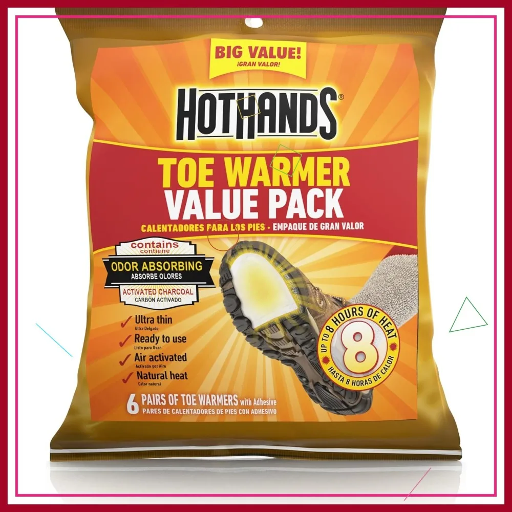 

Long Lasting Toe Warmers - Up to 8 Hours of Heat - 6 Pair