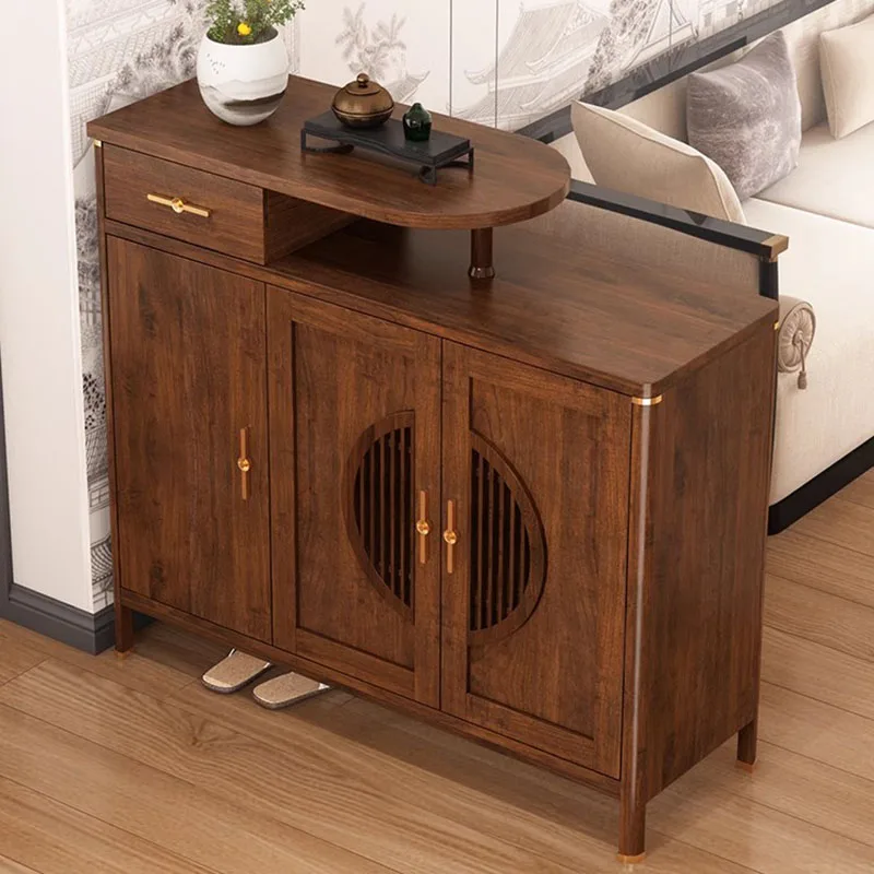 

Wooden Slippers Shoe Cabinet Storage Organizer Display Living Room Designer Luxury Shoe Shelf Modern Zapatero Home Furniture