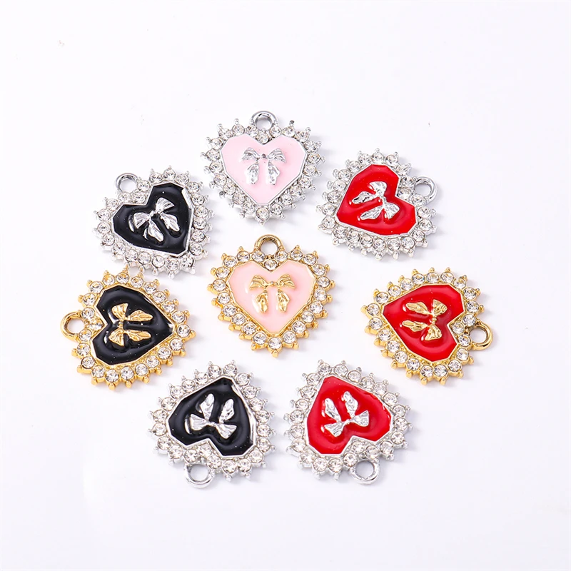 Duarte 20 Teile/los Nette Kristall Bowknot Herz Charms Anhänger für Schmuck Machen Tropfen Ohrringe Halsketten Armbänder DIY Handwerk Geschenk – Detail 9