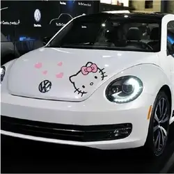 Hello Kitty Car Sticker Cute Machine Cover Decorative Sticker Cartoon Cute Latte Body Sticker Decorative Car Sticker