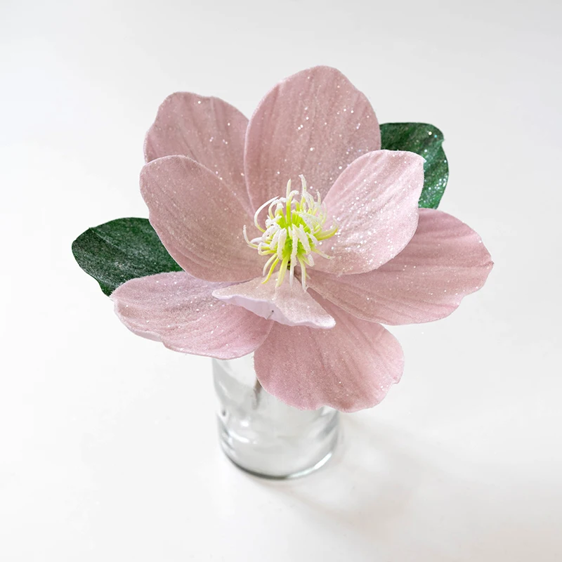 25 سنتيمتر زهرة عيد الميلاد الاصطناعية لامعة المخملية عيد الميلاد البونسيتة جميلة اليدوية عيد الميلاد زهرة اللوتس 2026 السنة الجديدة #6