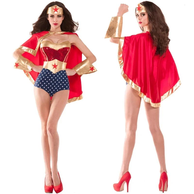 Superwoman loween Vestito Cosplay Cartoon Fem Supereroe Flng Tutina Costume Costume tradizionale cinese da donna Abbigliamento da palcoscenico