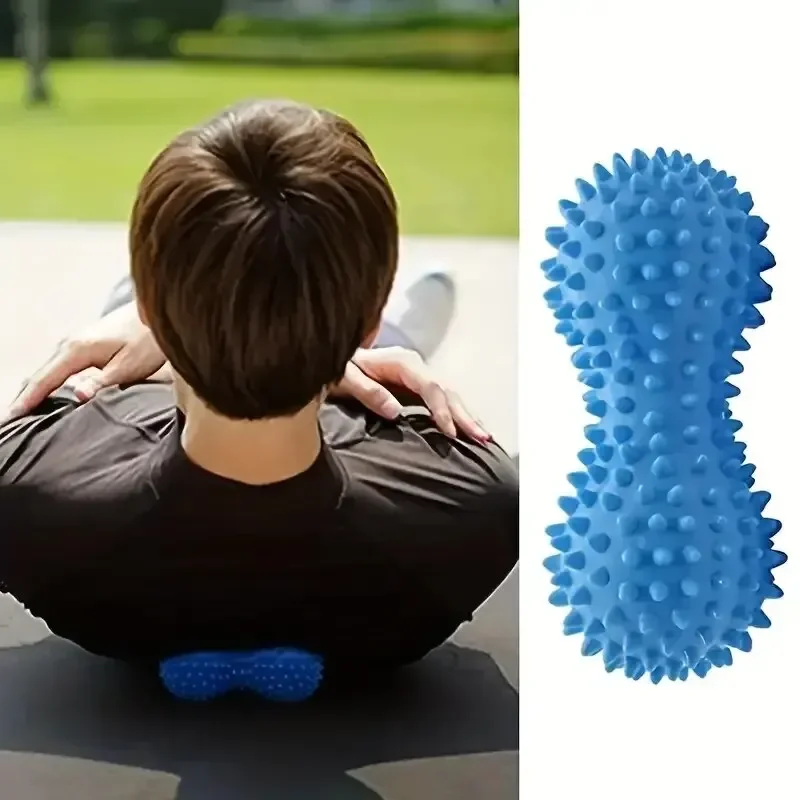 Bola con puntas para masaje de maní, agarre de entrenamiento para el dolor muscular, estrés, masajeador de pies, rodillo de relajación, bolas miofasciales para Fasc Plantar, 1 ud.