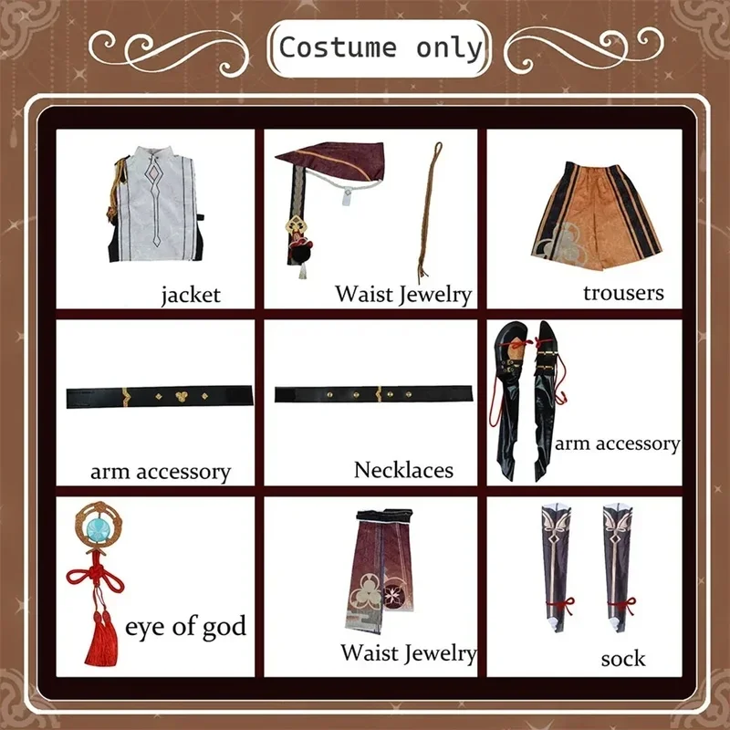 w;3.c\6;h'8/Game Genshinimpact Shikanoin Heizou Cosplay Costume Wig Full Set with Accessories Halloween Party Costume5'u.9;m\4/p view 5