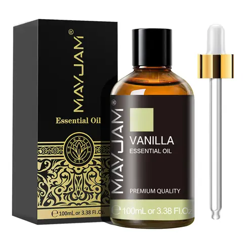 Olio Essenziale MAYJAM 100ml per Diffusore e Umidificatore, Aromi di Vaniglia, Lavanda, Bergamotto, Legno di Sandalo, Aghi di Pino, Spedizione Gratuita