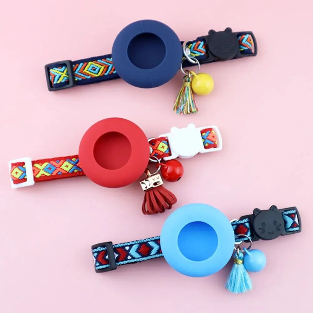 Anti-lost Pet Locator Collar Adjustable Buckle With Bell Airtag Pet Collar Removable Cat Tracker Collar For Kittens Puppies