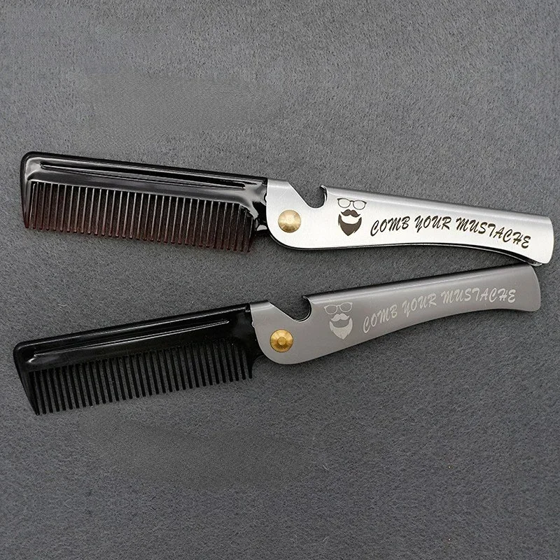 

Folding Steel Combs For Men Oil Head Portable Beard Combs For Men Comb Product Hair Dropshipping Hair Combs Foldable Stylin