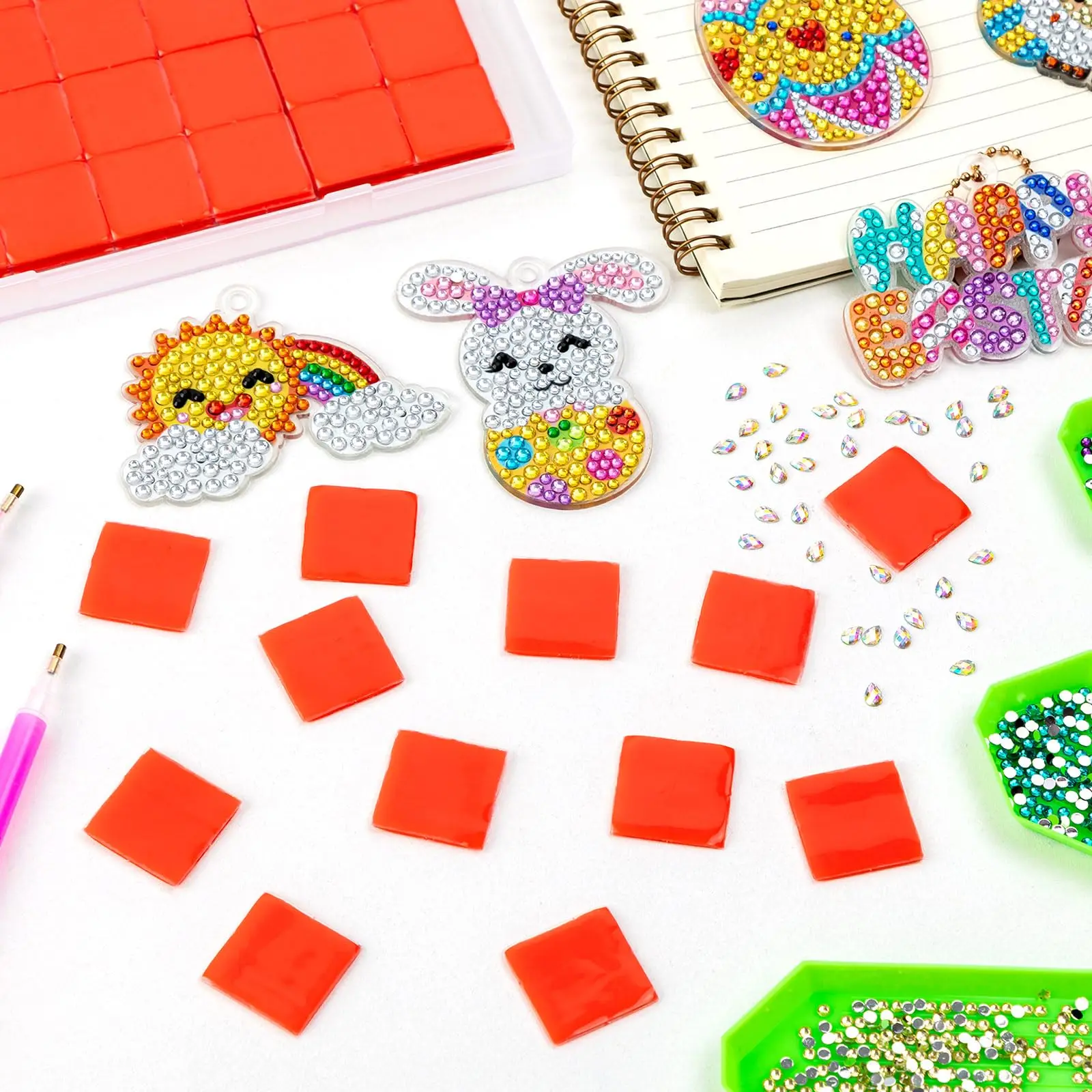 20/50pcs 2x2cm diamant peinture accessoires colle argile cire boue Simple artisanat diamant point de croix peinture accessoires outils